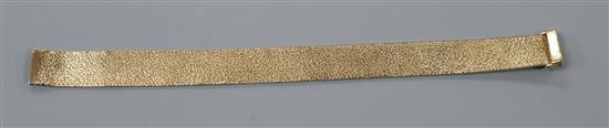 A 9ct gold Milanese bracelet, 18.5cm.